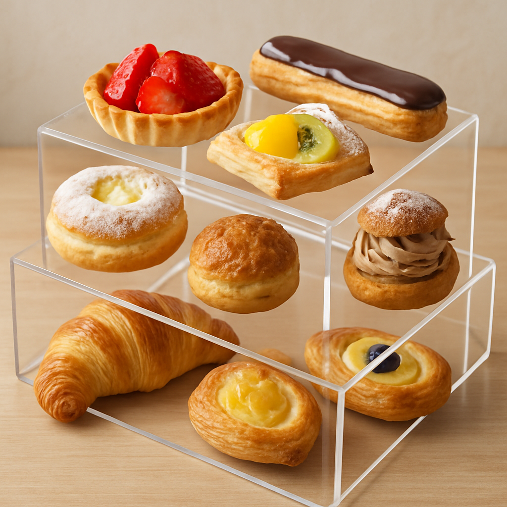 Acrylic dessert stand with pastries