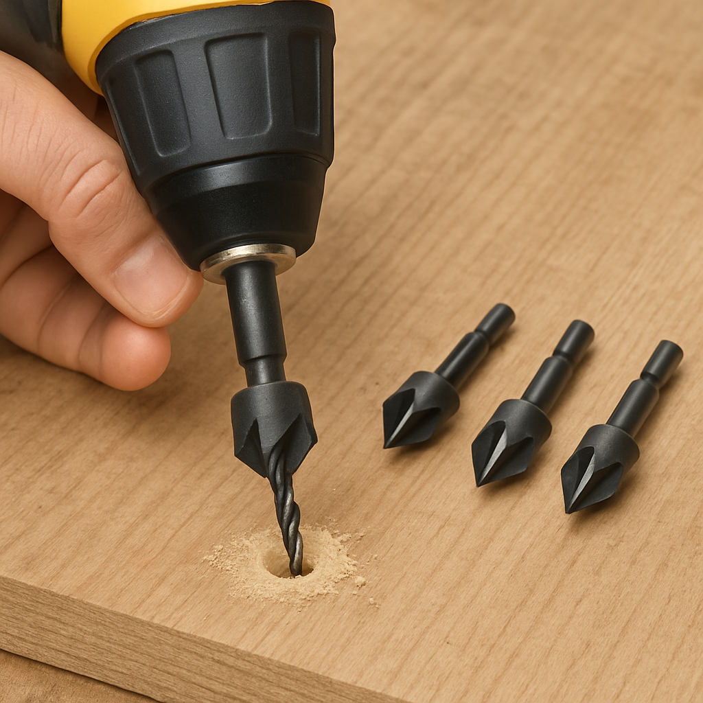 Efficient drilling with a countersink set