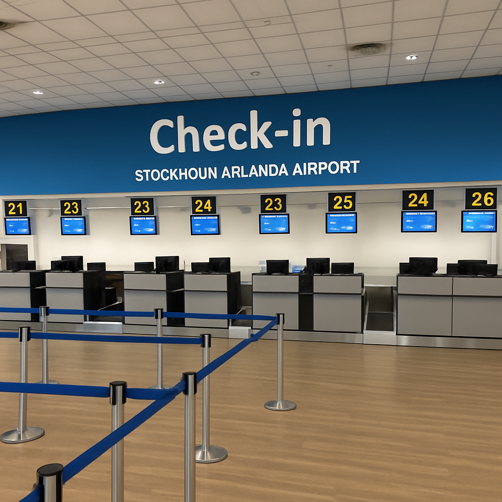 Check-in counters at Arlanda Airport