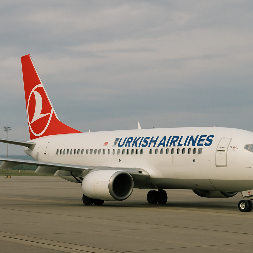 Turkish Airlines aircraft at the airport