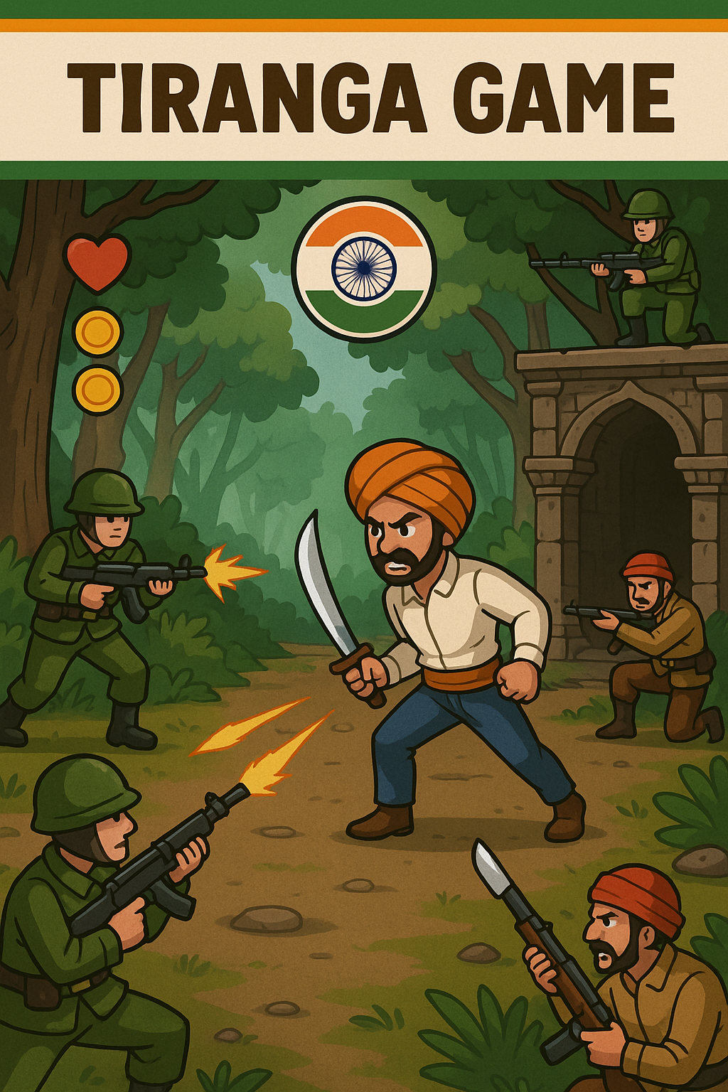 Image showing a thrilling gameplay scene from the Tiranga Game