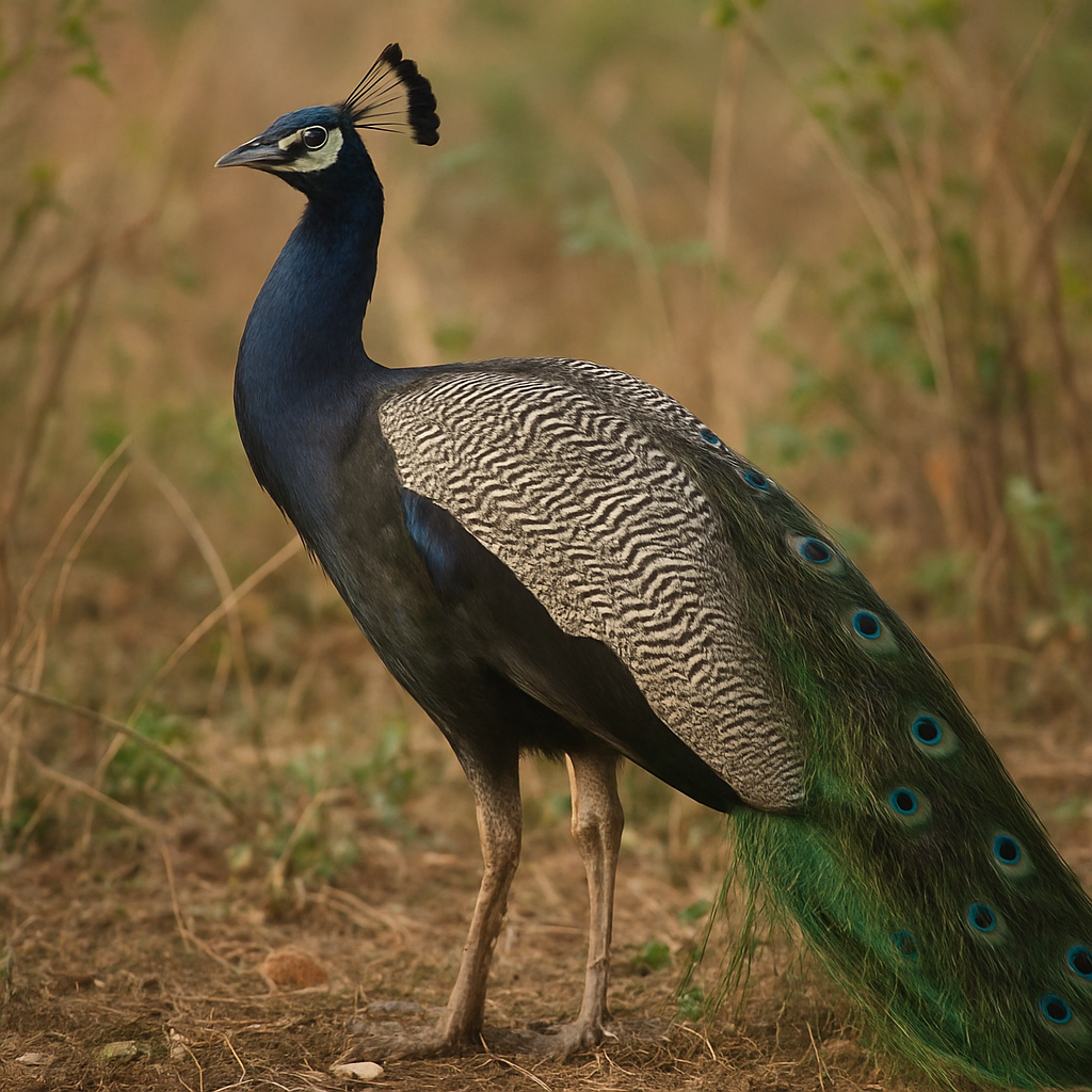 black shoulder peafowl in its natural habitat