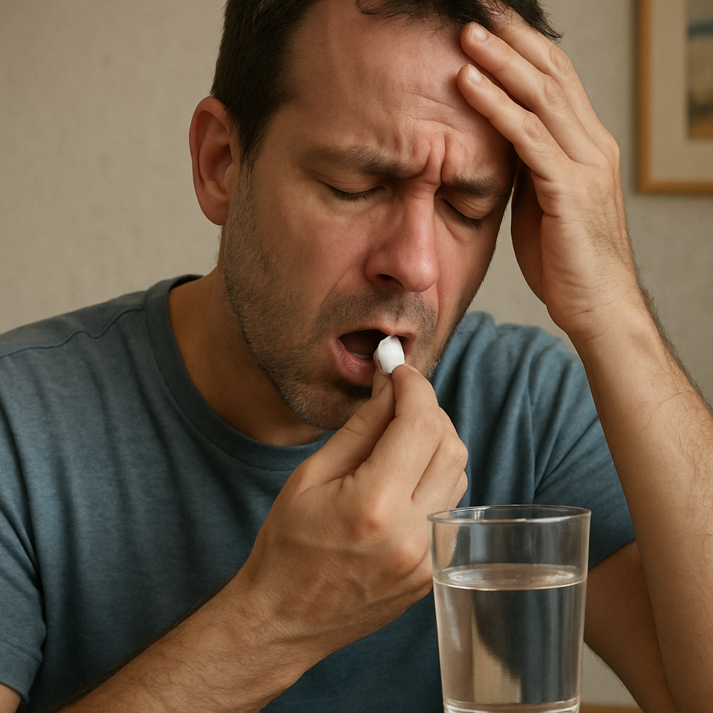 Person Taking Medication for Pain Relief