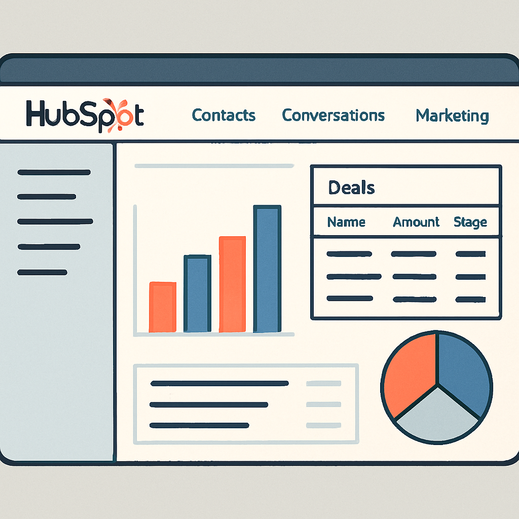 HubSpot CRM dashboard illustration