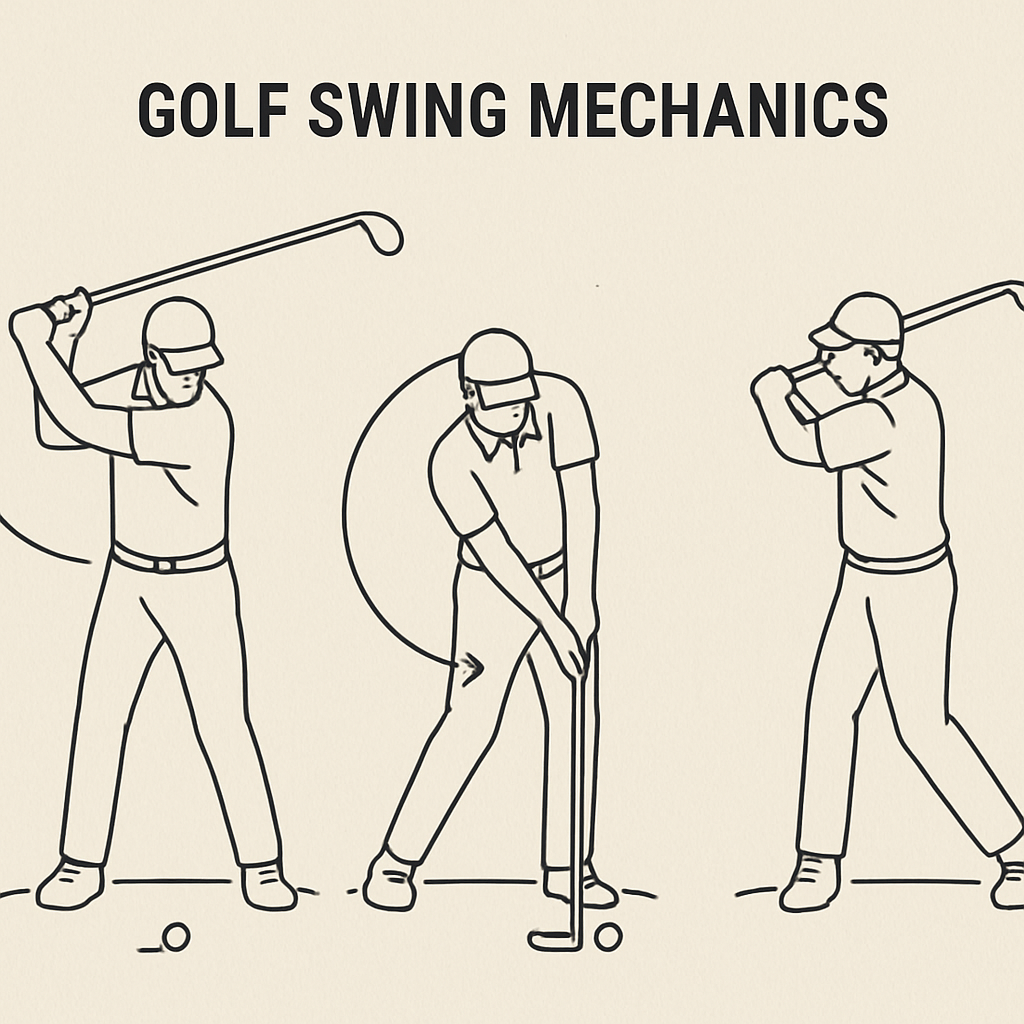 Golf swing mechanics illustration