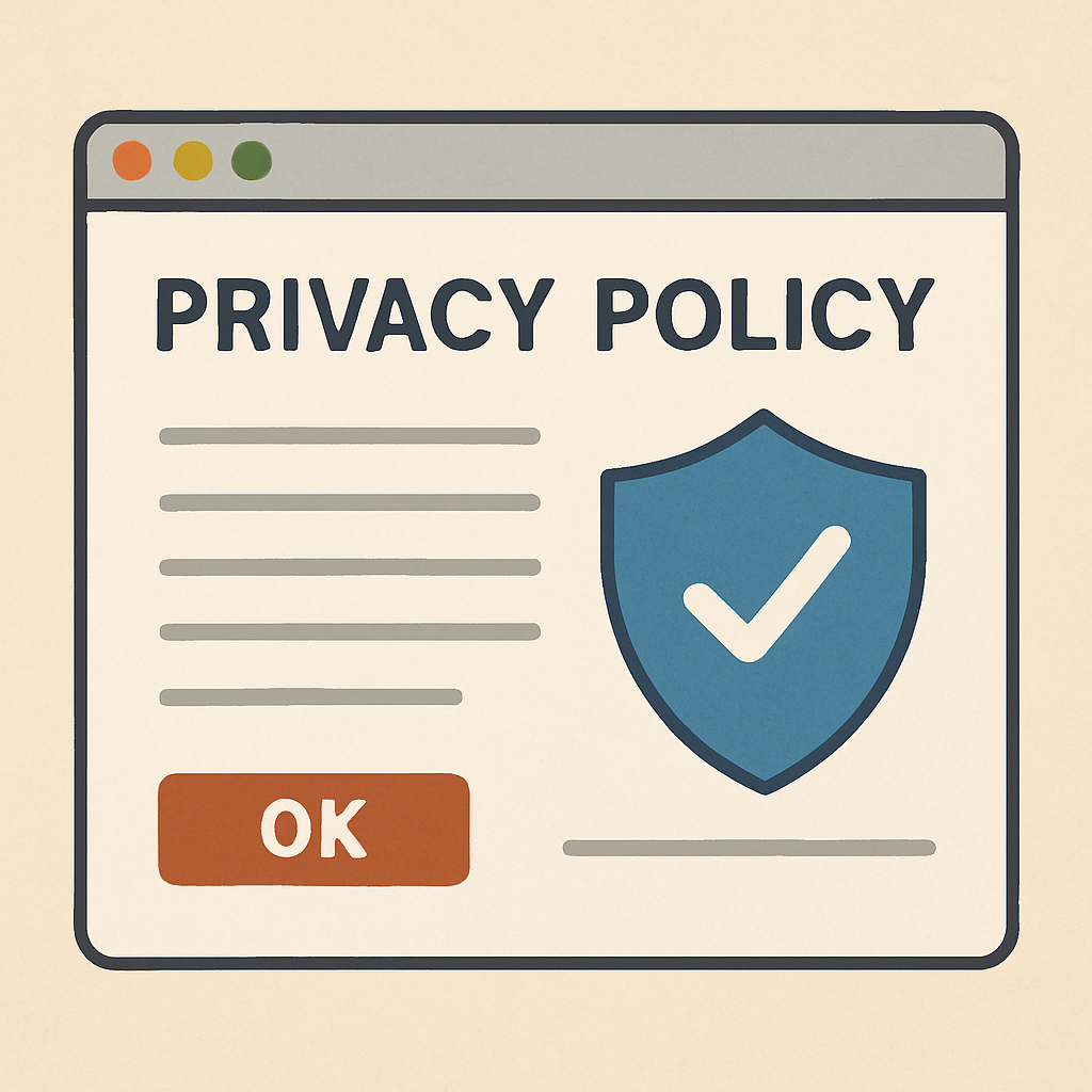 Illustration of a privacy policy on a webpage
