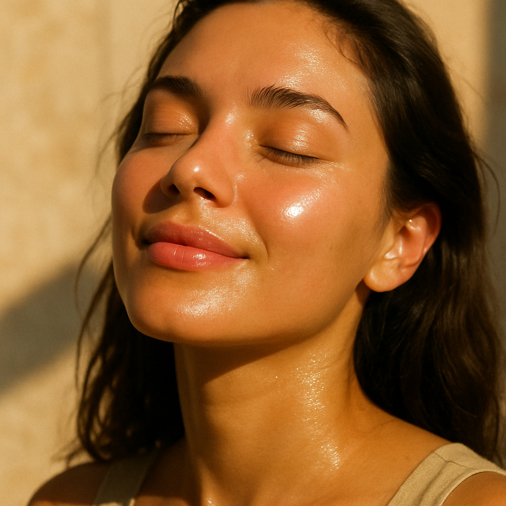 Radiant skin under sunlight