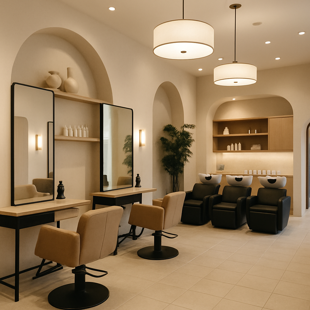 Chic hair salon interior