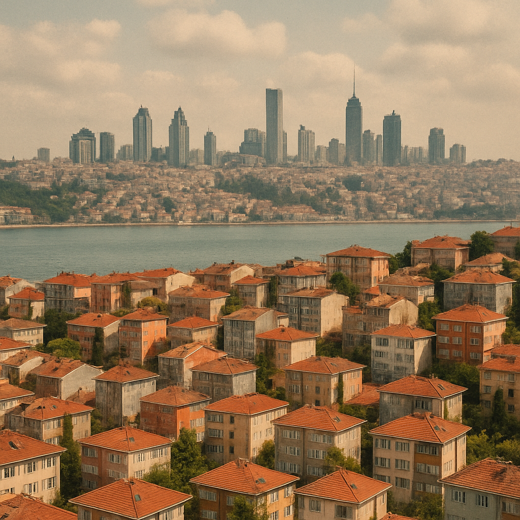 Istanbul skyline with residential areas