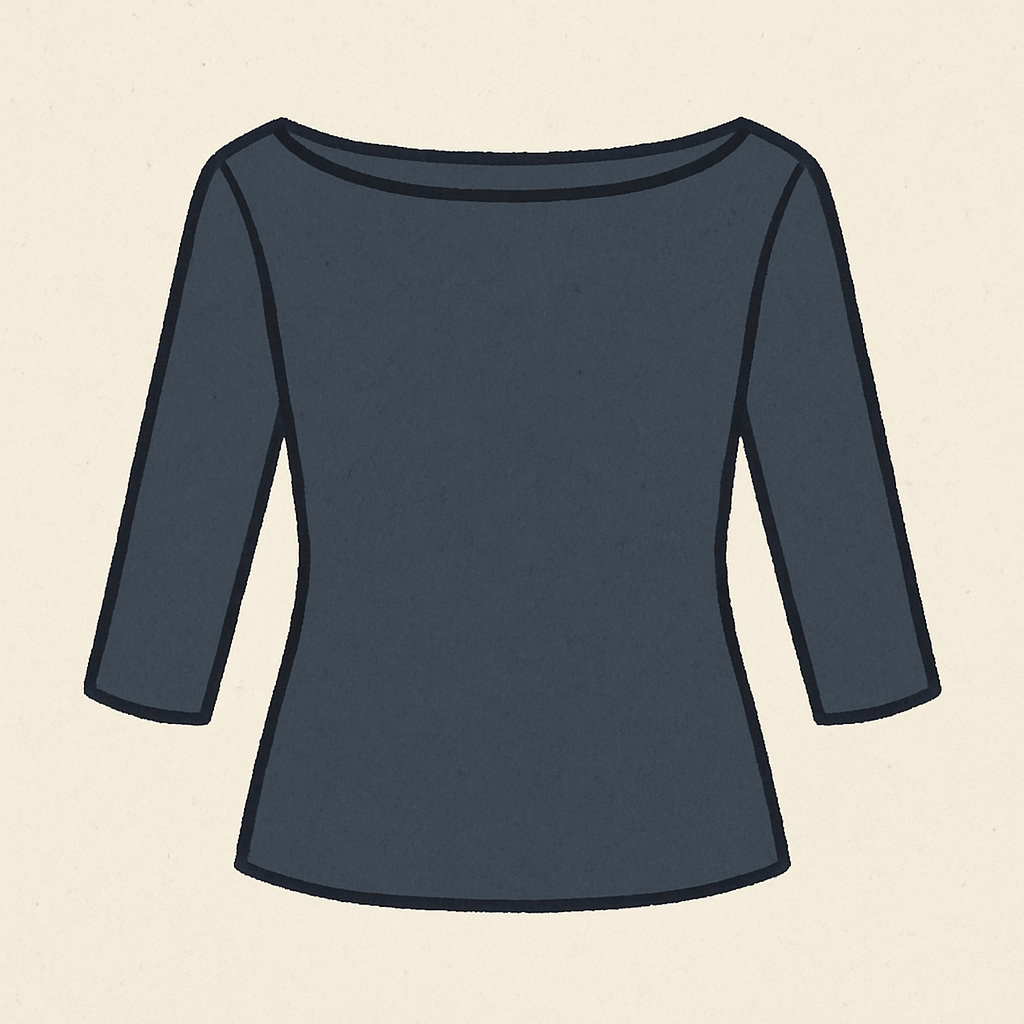 boat neck top illustration