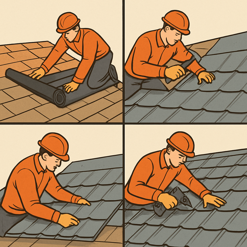 Steel shingles installation process