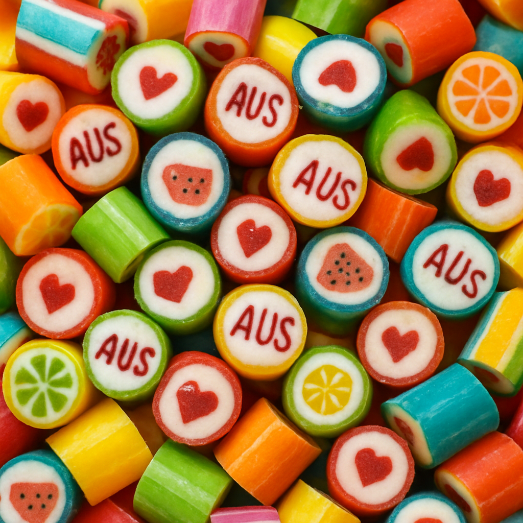 A colourful assortment of Australian rock sweets