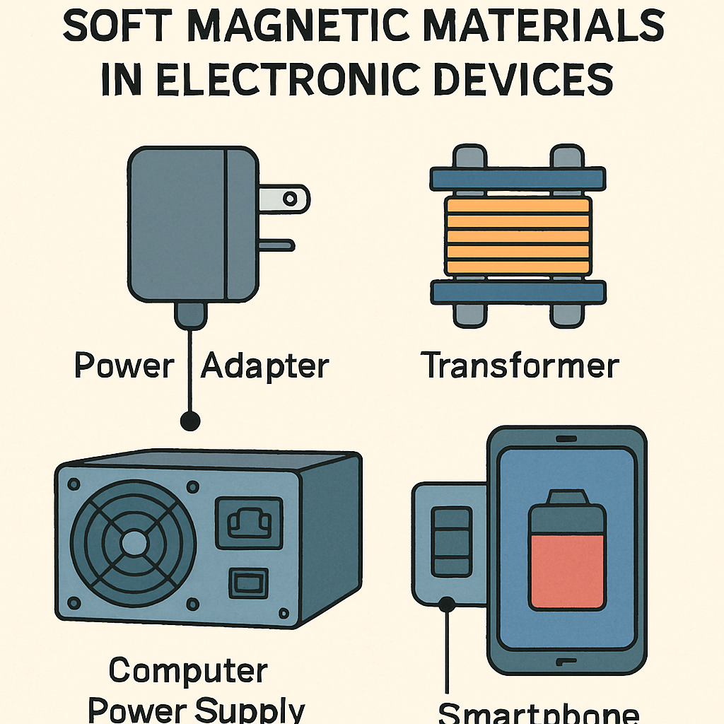 Soft magnetic materials in electronic devices