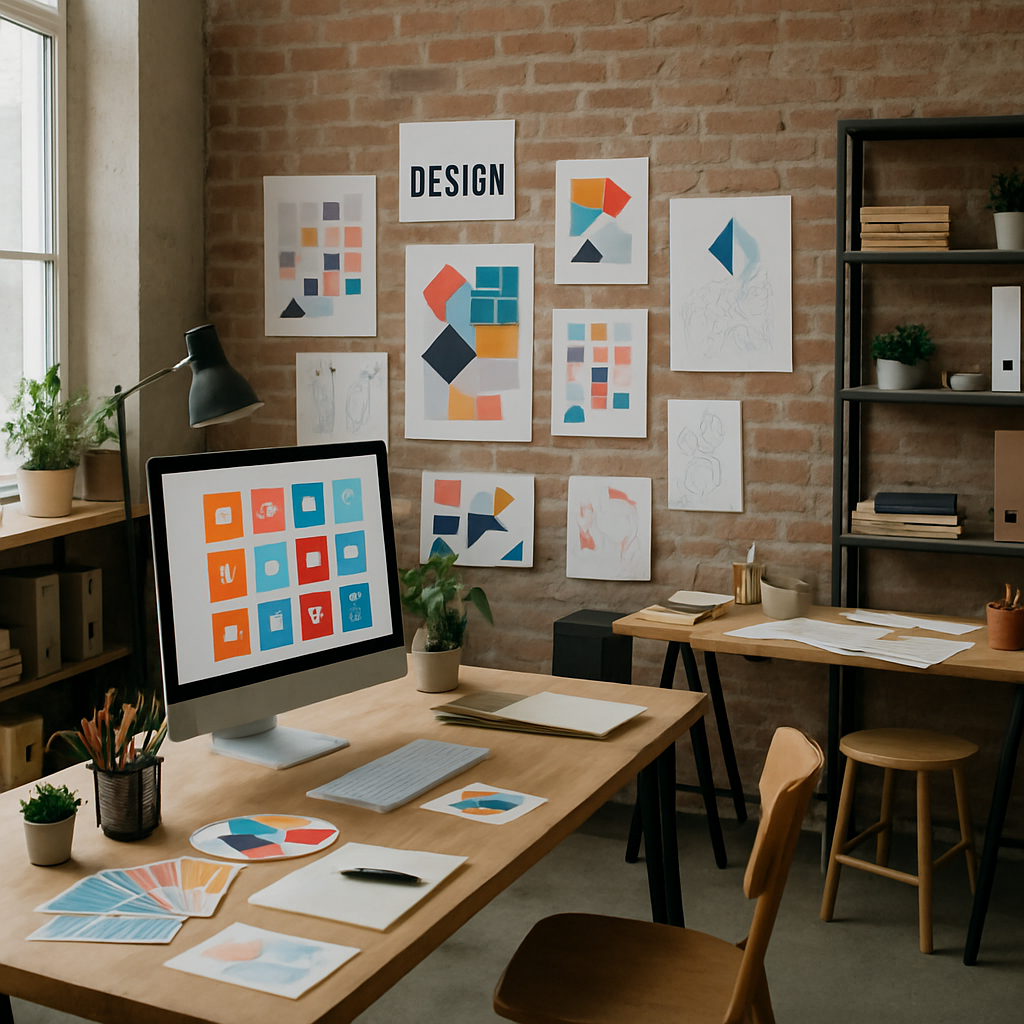 Creative workspace at a design studio