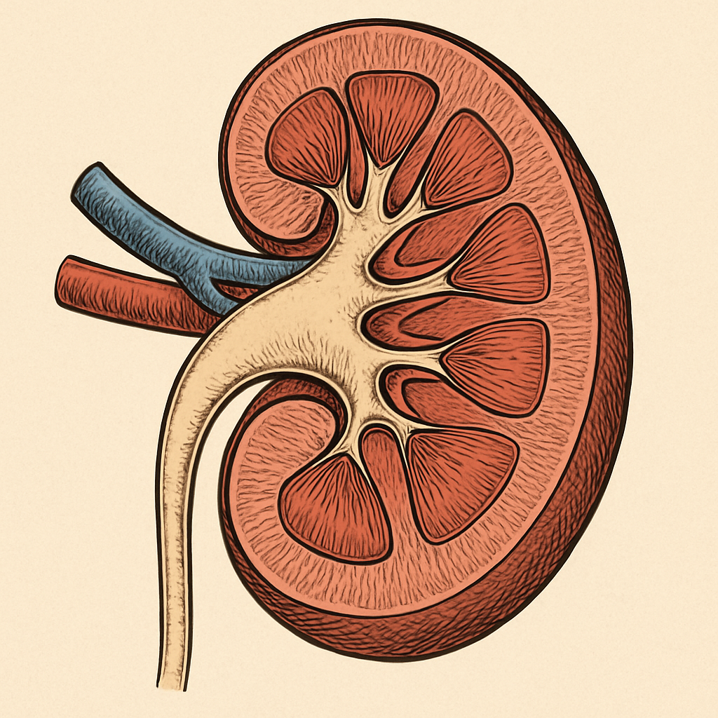 Böbrek anatomisi çizimi