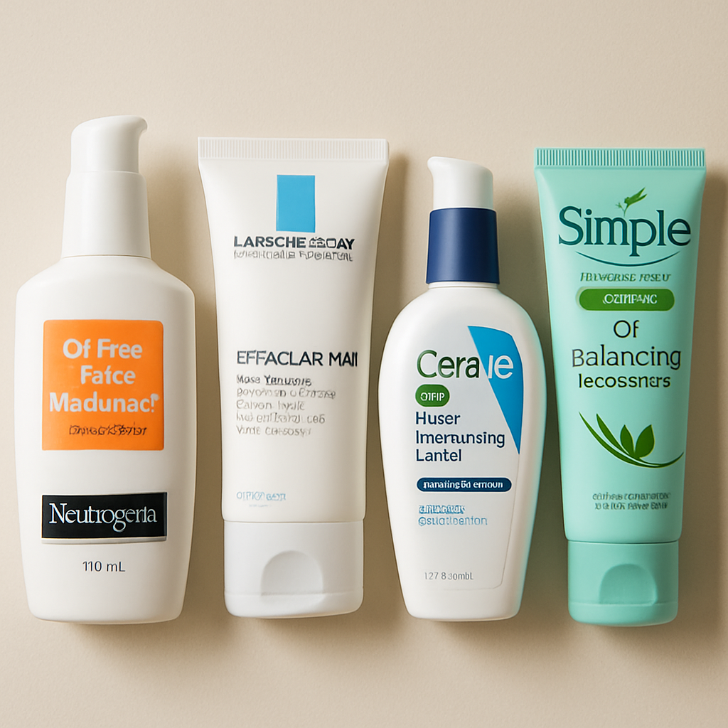A variety of moisturizers suitable for oily skin types