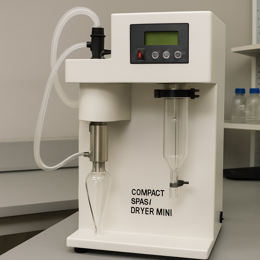 A compact spray dryer mini in a laboratory setting