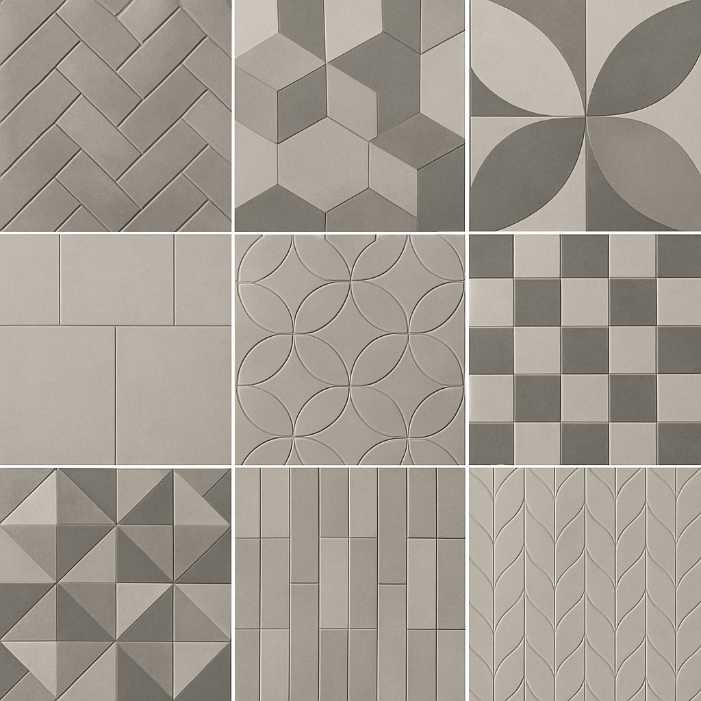 Variety of modern tiles