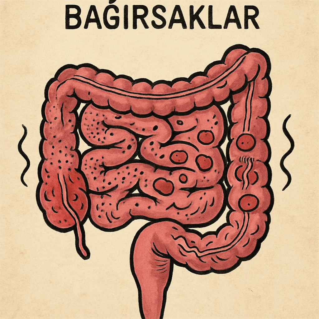 Hastalıklı Bağırsakları Temsil Eden Çizim