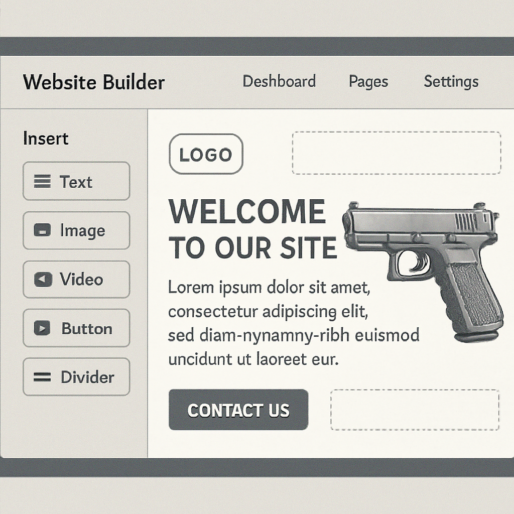 Gun friendly website builder interface