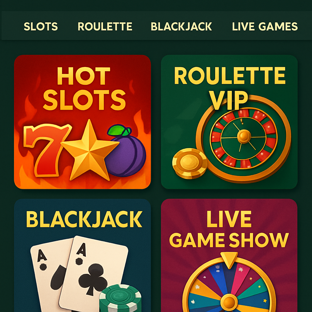 Online casino interface