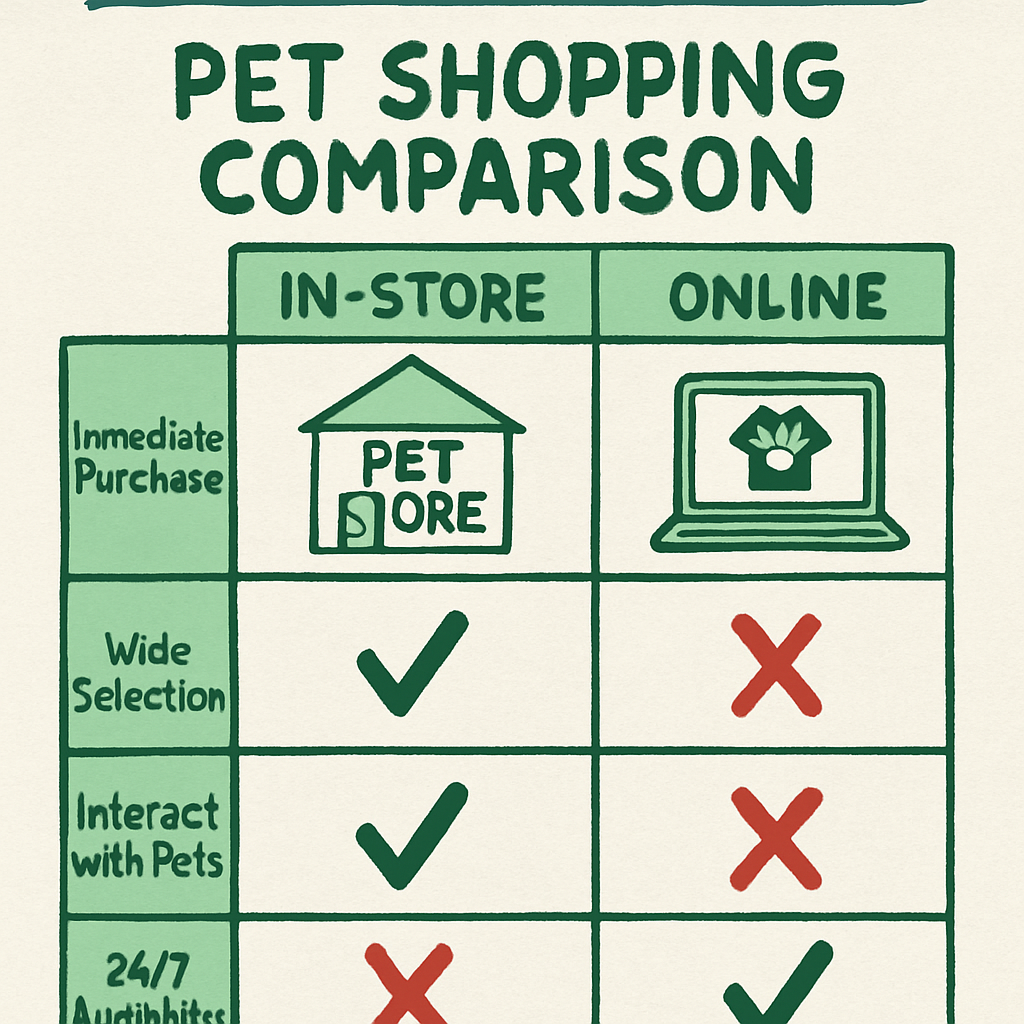 Pet shopping comparison chart