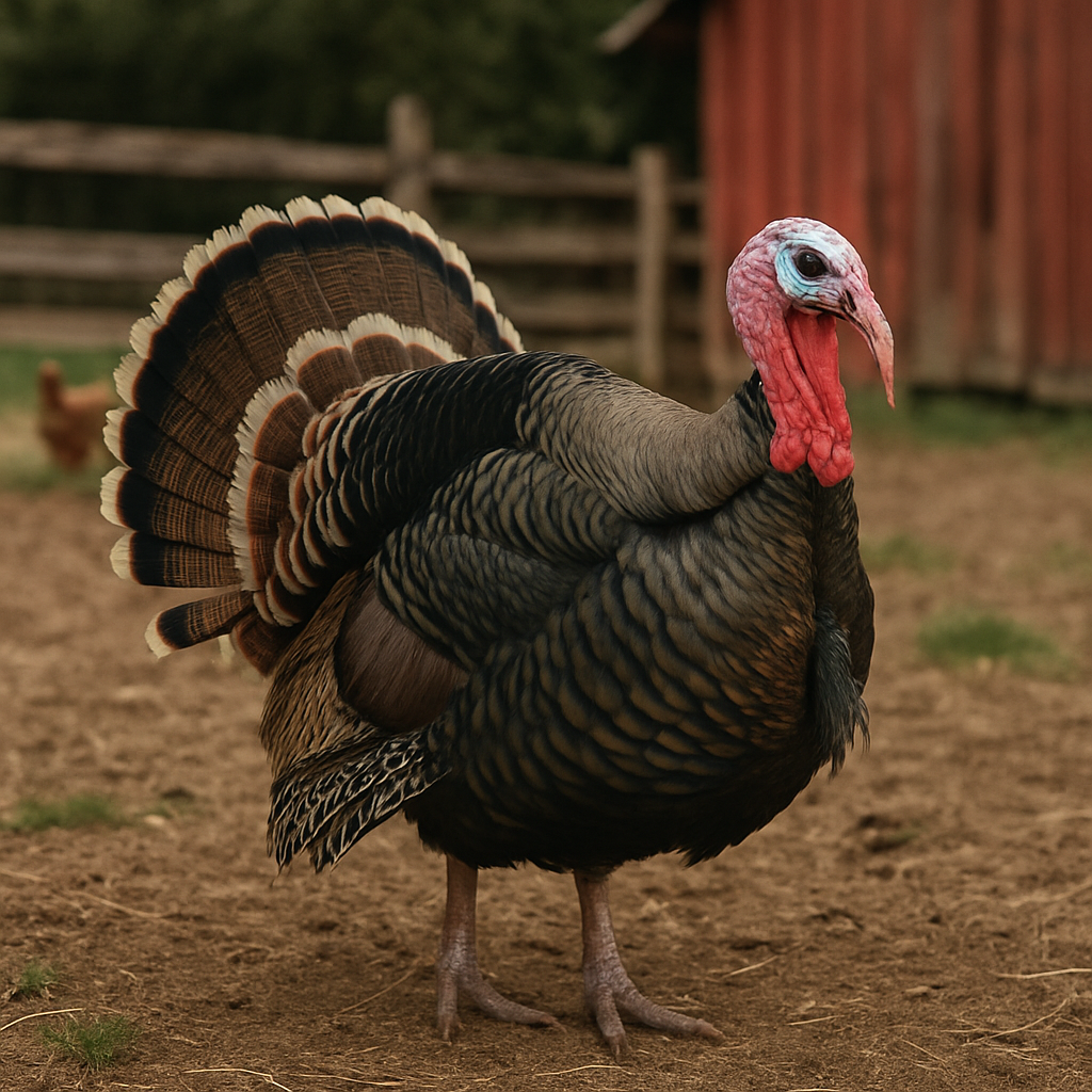 Standard Bronze Turkey in a Farm Setting