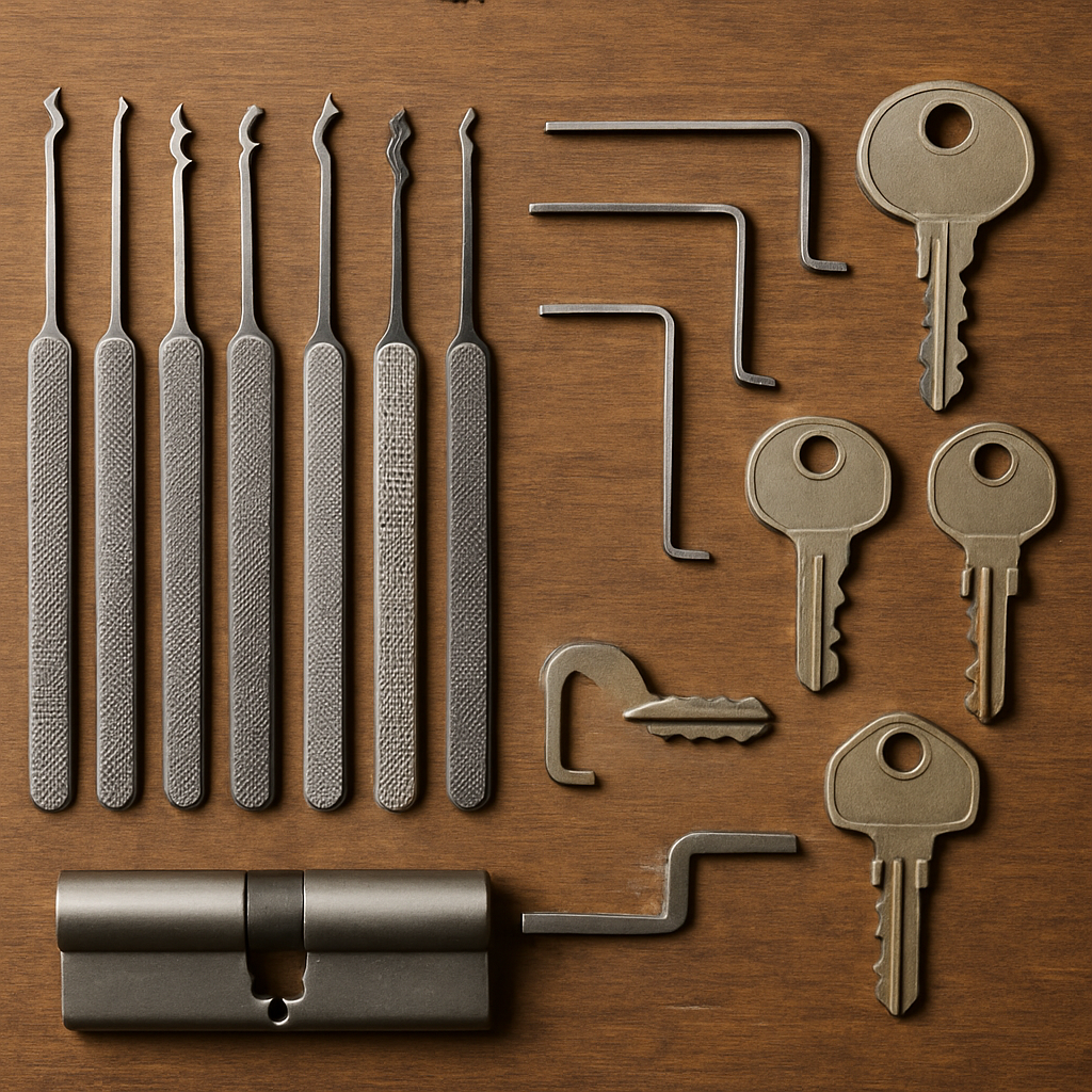 Locksmith tools and keys