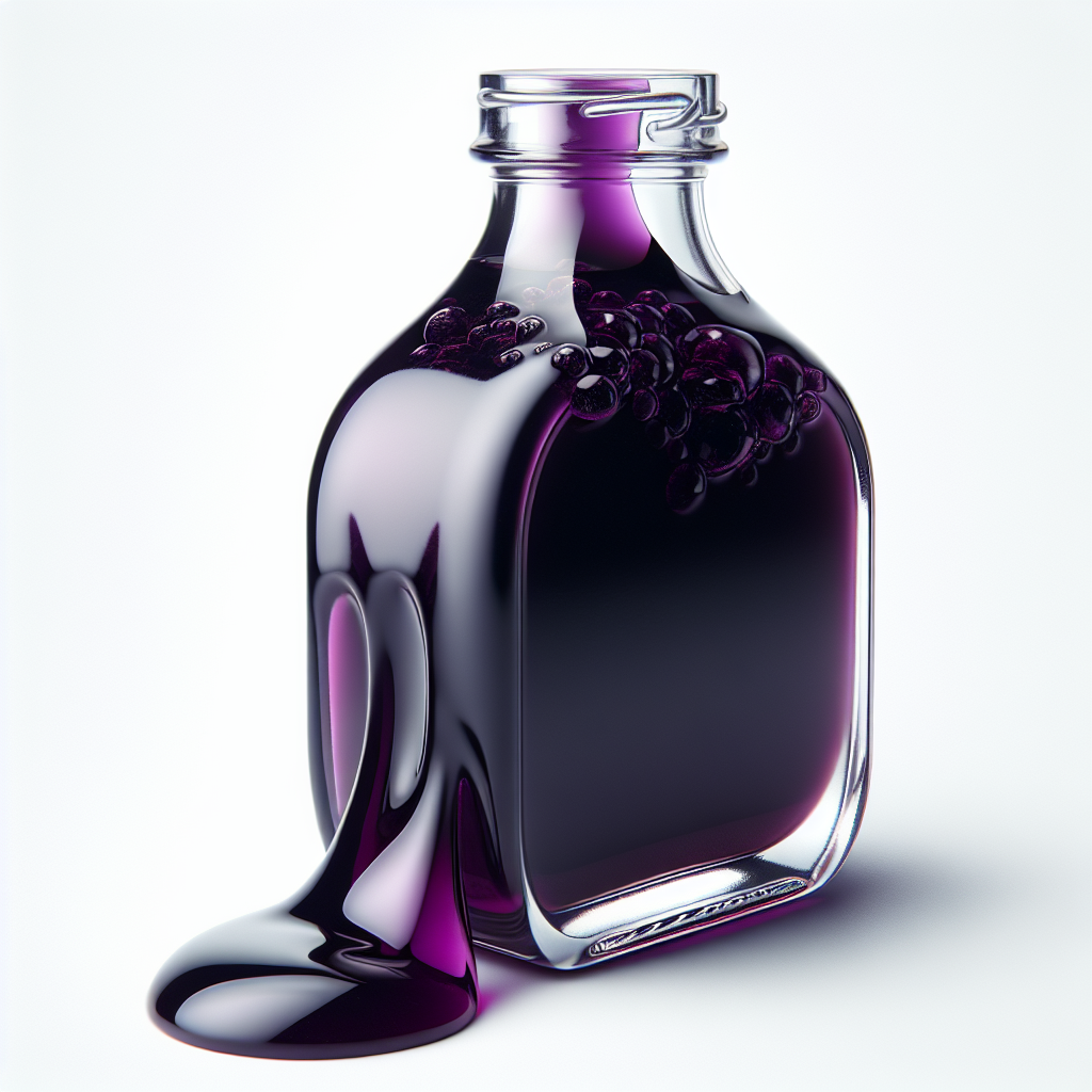 Thick lavender syrup in a bottle