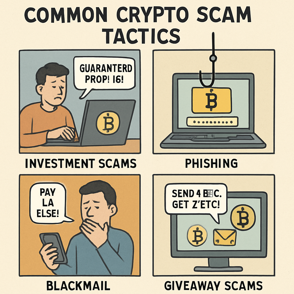 Illustration of Common Crypto Scam Tactics