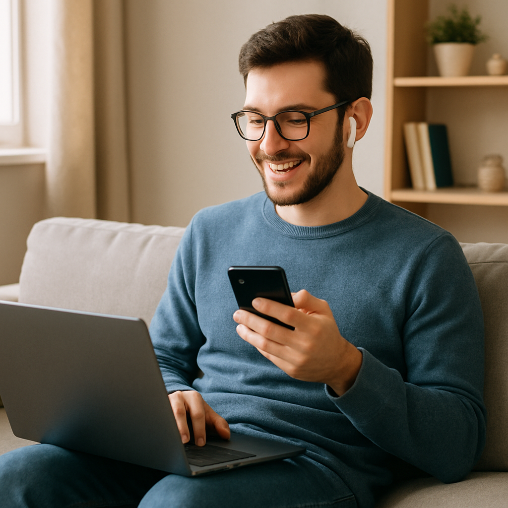 Person using technology in daily life