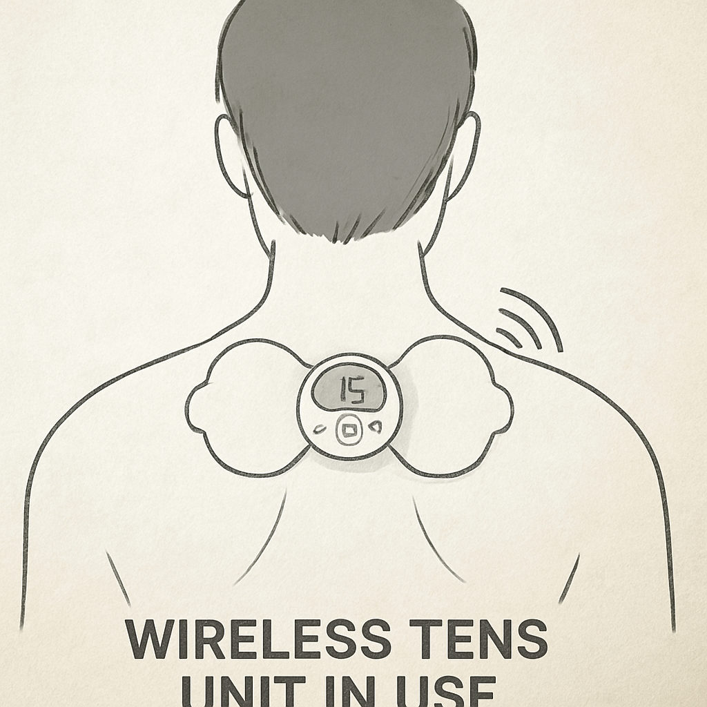 Wireless TENS Unit in Use