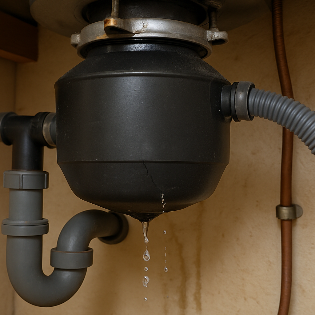 Leak detection in garbage disposal