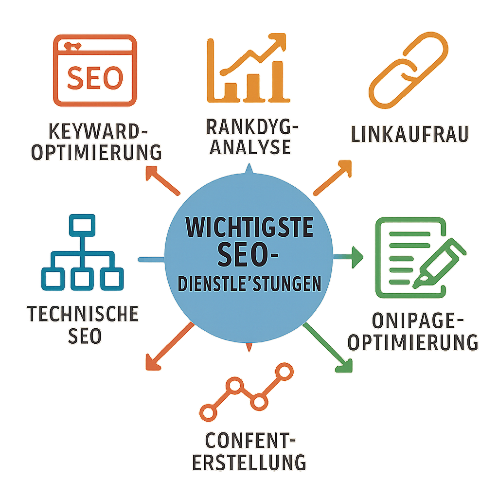 Grafik der wichtigsten SEO-Dienstleistungen