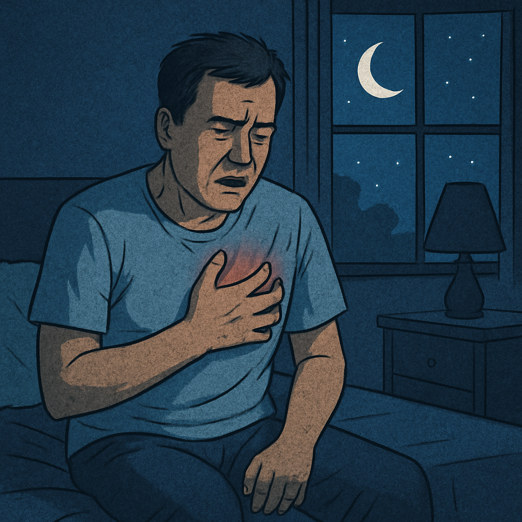 gece kalp sıkışması