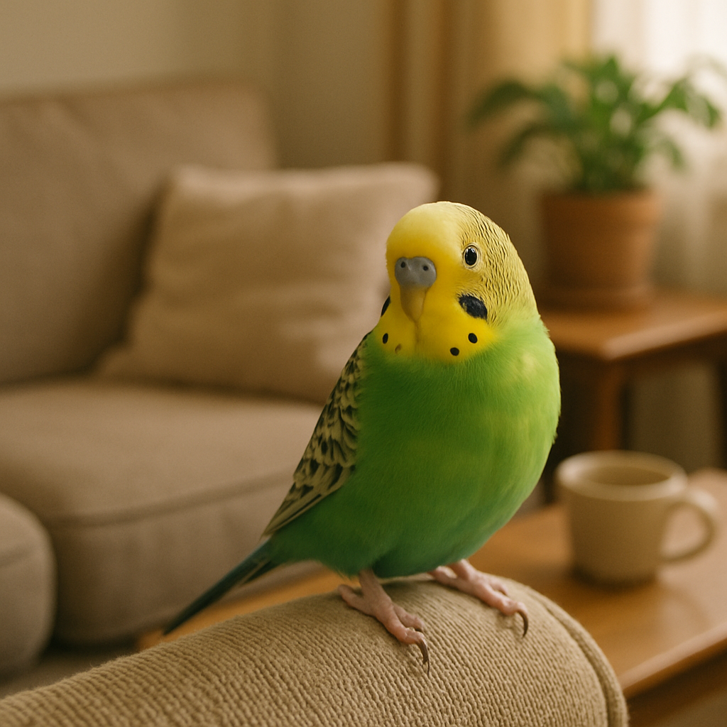 parakeet in a comfortable setting
