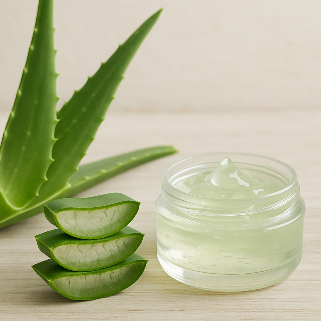 Aloe vera plant with soothing gel