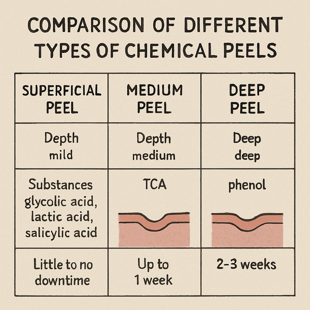 Comparison of different types of chemical peels