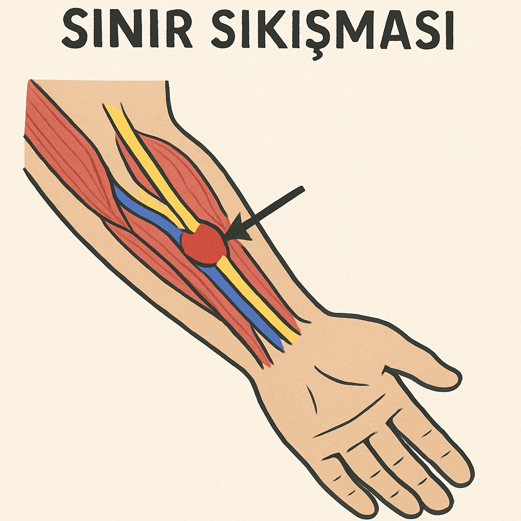 Sinir sıkışması illüstrasyonu