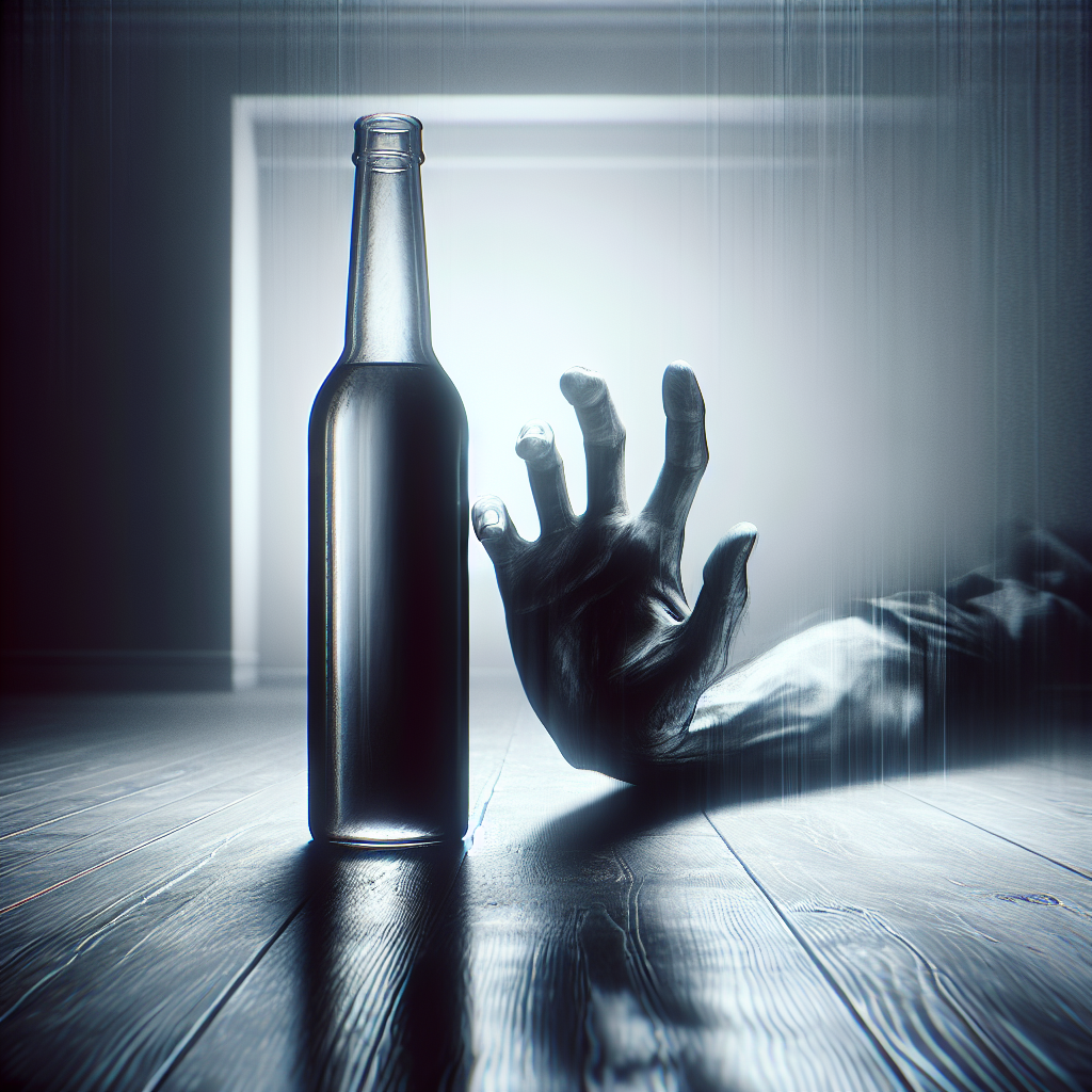 substance abuse, hand reaches towards bottle
