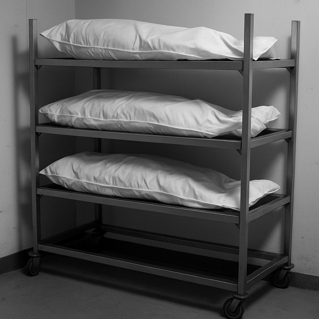 mortuary rack in use