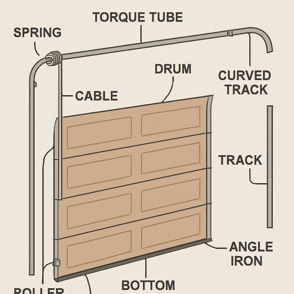Garage door components diagram