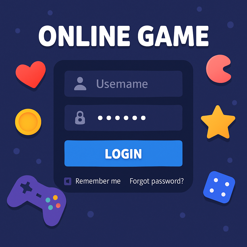 Online gaming platform login screen