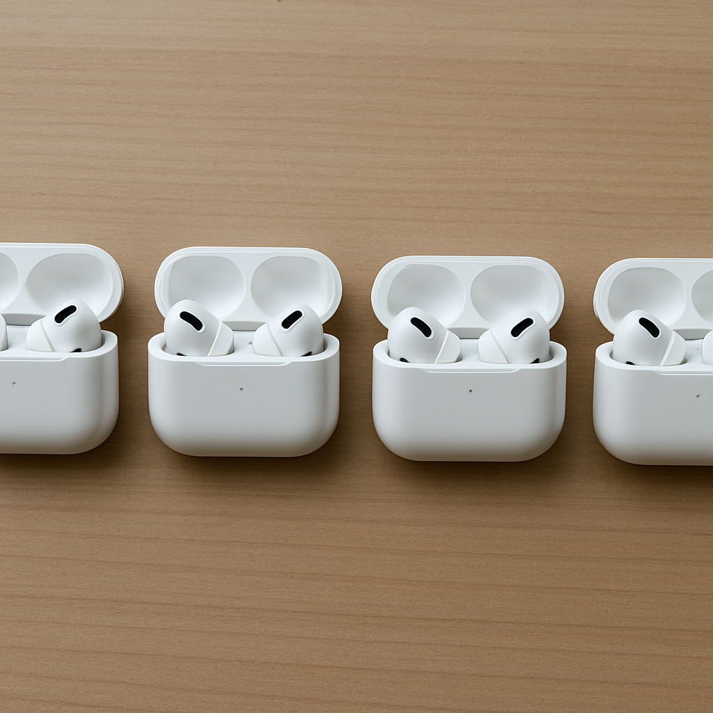 Different AirPods Pro copies on display