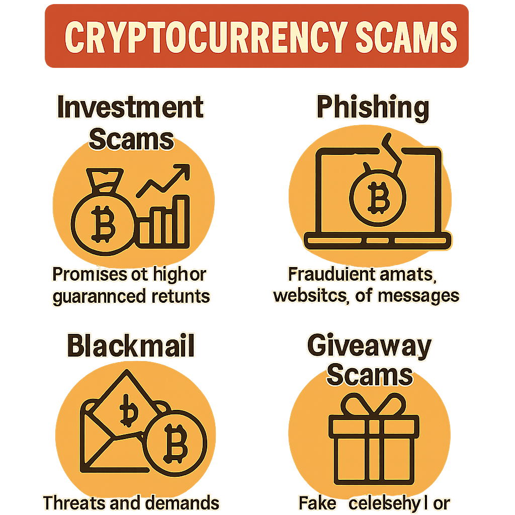 cryptocurrency scams infographic