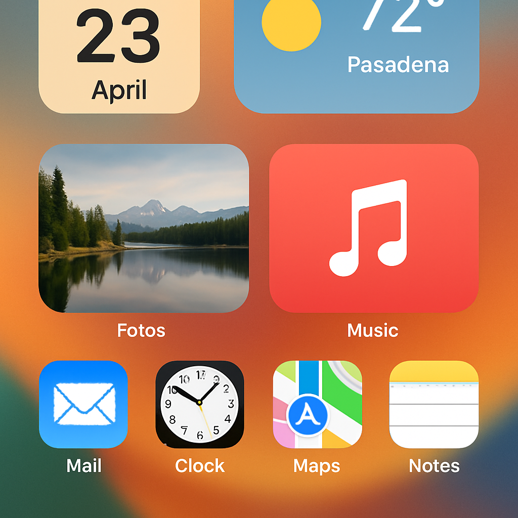 Redesigned home screen with widgets