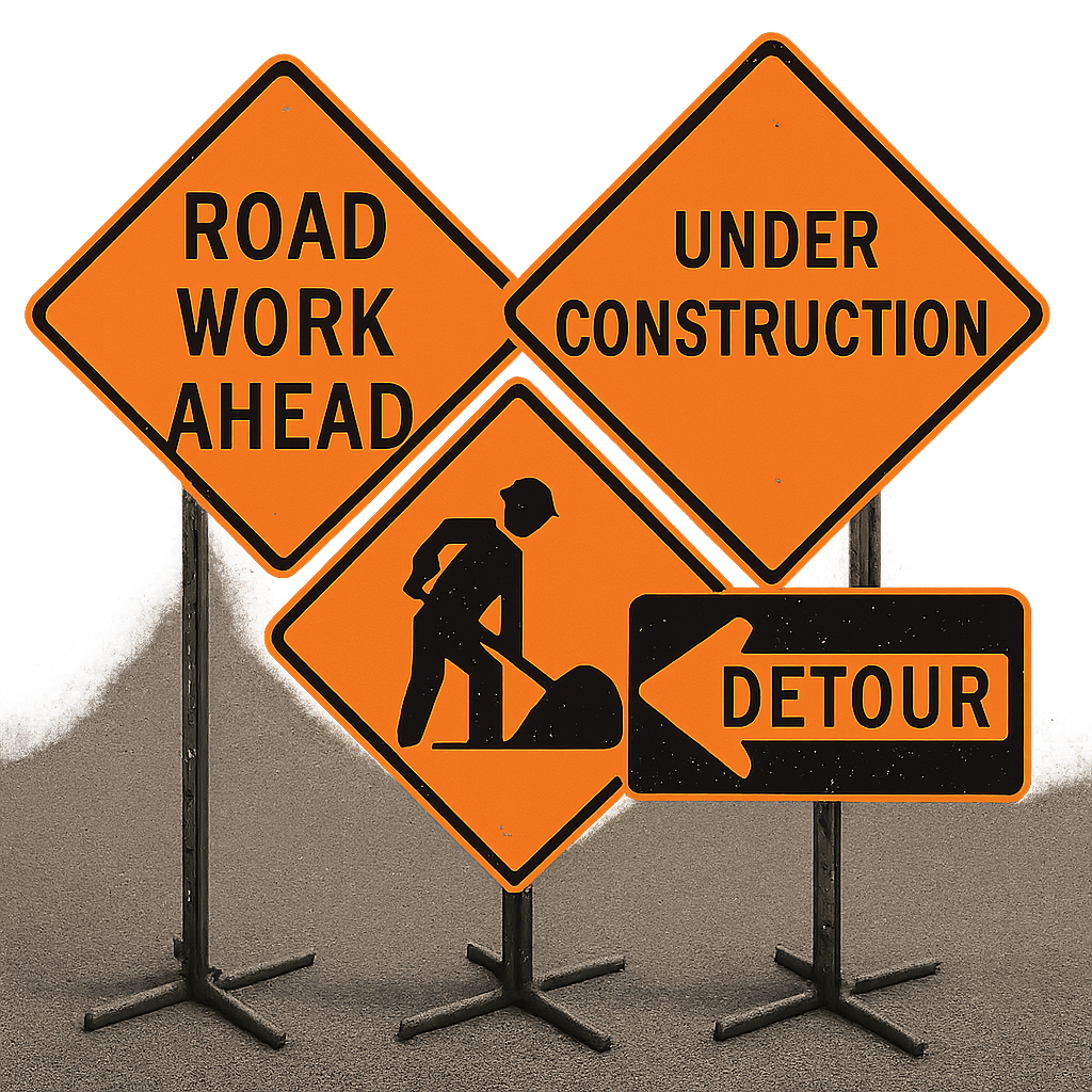 Construction zone signs