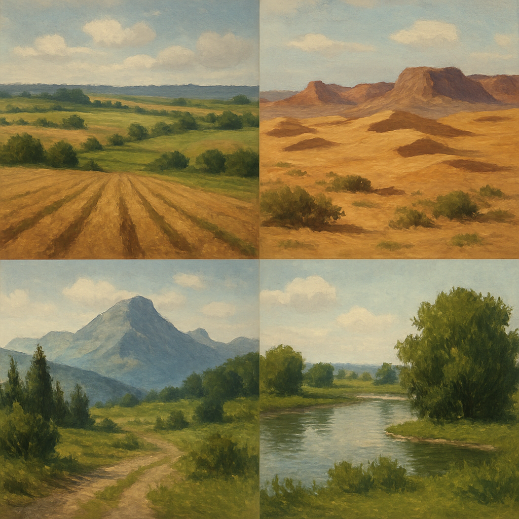 Diverse landscapes of land types