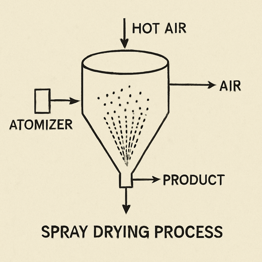 spray drying process diagram