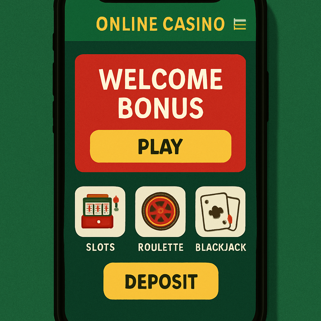 Mobil erişimli online casino arayüzü